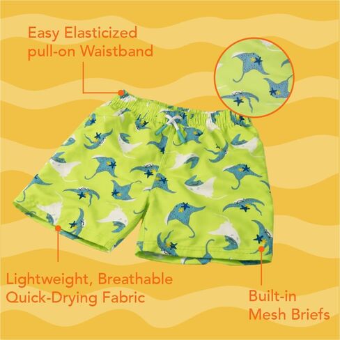ZOOCCHINI Baby & Toddler Boys Swim Shorts, 4T, Sid the Stingray in Saudi Arabia