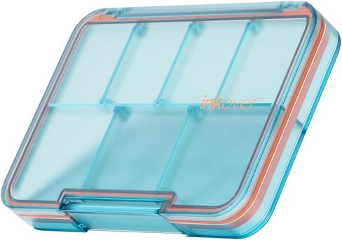 Small Pill Organizer, Waterproof & Portable Pill Case for Daily Travel - Adjustable 7 Compartments Compact Medicine Holder for Vitamins, Pills, Perfect for Purse or Pocket (Black) in Kuwait