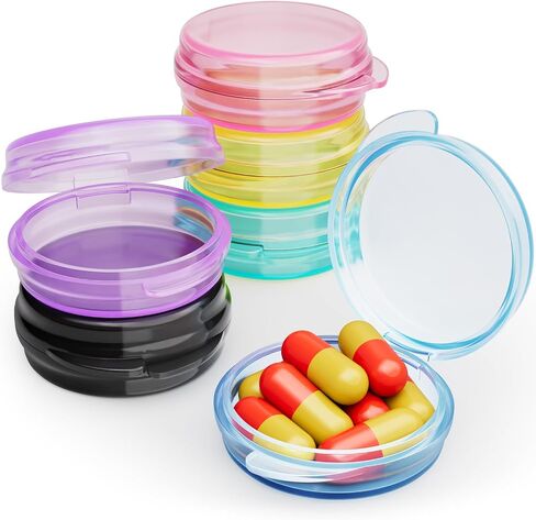Small Pill Case, 6 Pcs Pill Box for Purse Travel Pill Container Portable Daily Medicine Pill Organizer Travel Pill Case for Medication Fish Oil Vitamin Supplement in Saudi Arabia