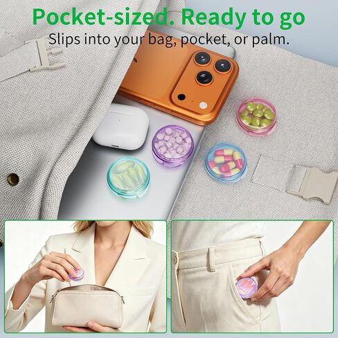 Small Pill Case, 6 Pcs Pill Box for Purse Travel Pill Container Portable Daily Medicine Pill Organizer Travel Pill Case for Medication Fish Oil Vitamin Supplement in Saudi Arabia