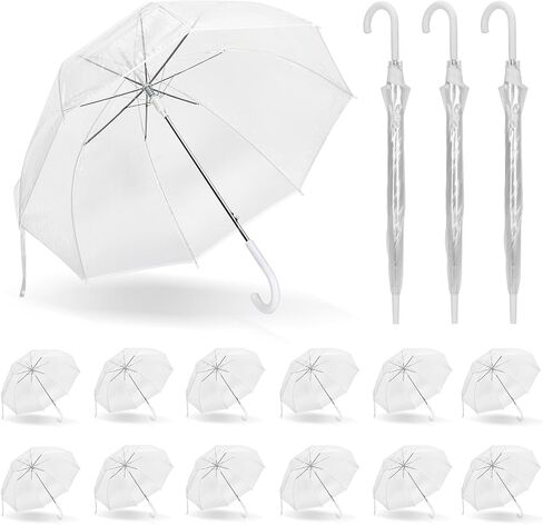 Clear Bubble Umbrellas for Wedding, 48 Inch Windproof Transparent POE Dome Umbrella with Auto Open J-Handle, Large Clear Umbrellas for Wedding Rain Golf Outdoor Photography Bridal Events in Saudi Arabia