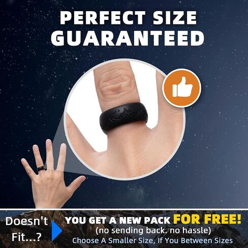 Egnaro Silicone Wedding Rings For Him, Men's Engraving Rubber Engagement Bands 8.5mm Wide 2.5mm Thick Multipack For Workout Travel Gym in Saudi Arabia