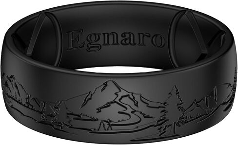 Egnaro Silicone Wedding Rings For Him, Men's Engraving Rubber Engagement Bands 8.5mm Wide 2.5mm Thick Multipack For Workout Travel Gym in Saudi Arabia