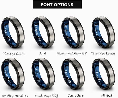 P. Manoukian Tungsten Carbide Wedding Band Ring 10mm for Men Women Blue Black Interior with Step Bevel Edge Brushed Polished Personalized Custom Engraving Anniversary Engagement in Kuwait