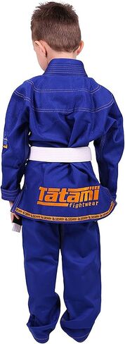 Tatami Fightwear Meerkatsu Kids Animal Jiu Jitsu Gi, 425GSM Jacket, Twill BJJ Pants, and White Belt, Royal Blue, M0000 in Saudi Arabia