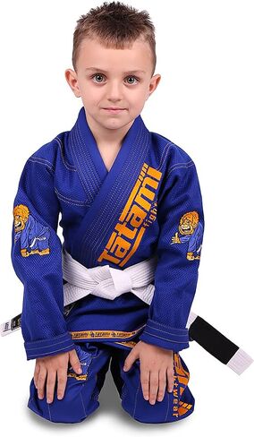 Tatami Fightwear Meerkatsu Kids Animal Jiu Jitsu Gi, 425GSM Jacket, Twill BJJ Pants, and White Belt, Royal Blue, M0000 in Saudi Arabia