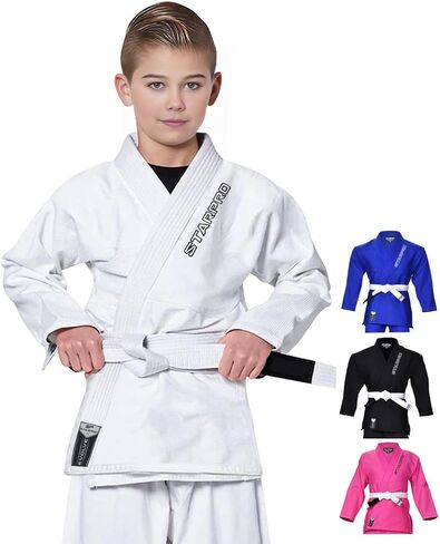 Starpro Kids BJJ Gi - Lightweight Brazilian Jiu Jitsu Uniform for Boys & Girls - Preshrunk Durable Training Gi with Free Belt in Saudi Arabia