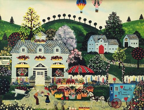 Jane Wooster Scott "A Profusion Posies Newly Custom Framed SERIGRAPH Art Americana Framed Size is Approx. 17" x 19.5" Image Size is Approx. 8.5" x 11" in Kuwait