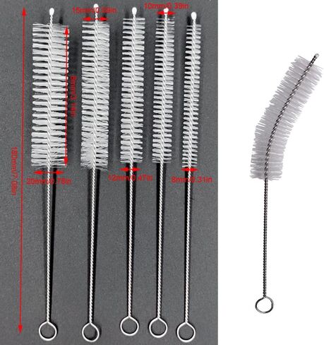 5 Pack Tracheostomy Cleaning Brushes with Nylon Bristles Trach Brush Trach Tubes Straw Brush Cleaner for Cleaning Tracheostomy Tube Trachea Cuffless Inner Cannula Tracheotomy Laryngectomy in Saudi Arabia
