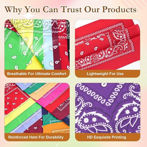 100 Pack Bandanas Bulk Paisley Multipurpose Headwrap Unisex Cowboy Neckerchief Scarf Face Cover Neck Gaiter in Kuwait