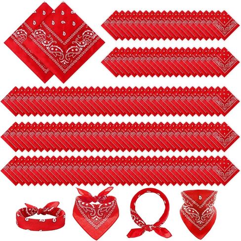 Suhine 500 Pack Bandanas Bulk 22 Inch Unisex Paisley Bandana Multi Purpose Cowboy Headbands Wrap Party Supplies for Men Women in Kuwait
