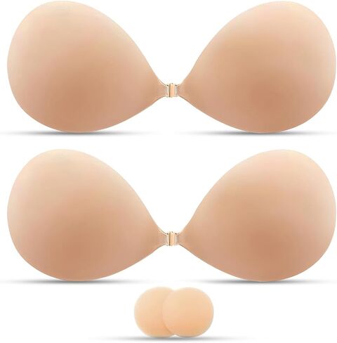 2 Pieces Invisible Strapless Sticky Bra Push up for Women, Ultra Adhesive Bra for Backless Dress in Kuwait