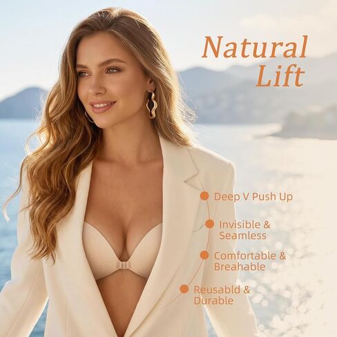 Ultra Sticky Bra Push Up Backless Bra Reusable, Invisible Adhesive Bra, Comfortable Strapless Bras for Women in Saudi Arabia