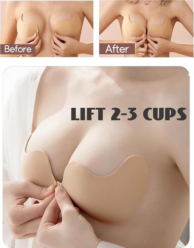 Super Sticky Push Up Bras Strapless Backless Breast Lift Bras for Women Wedding Dresses Reusable in Saudi Arabia