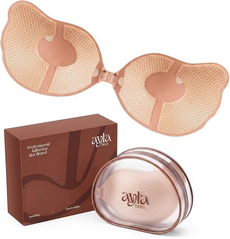 Sticky Bra Push Up, Barely Air™ Ultra Adhesive Bra for Women, Strapless Invisible Silicone Bra, Non Adhesive Center in Saudi Arabia