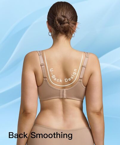 Women's Minimizer Bra Full Coverage Unlined Underwire Support for Large Bust High Back Coverage Daily Bra 34C-40F in Kuwait