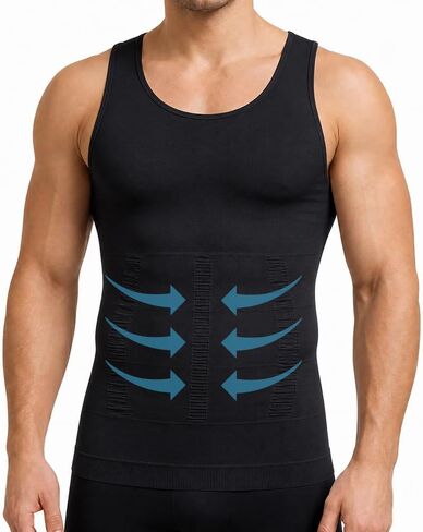 Gynecomastia Compression Shirts, Mens Slimming Body Shaper Vest, Tummy Control Undershirts in Saudi Arabia