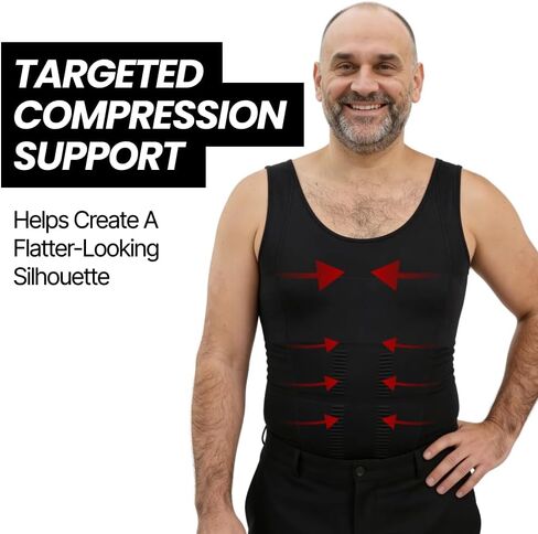 Shaping Tank Men 2.0 - Compression Shirt Slimming Body Shaper Vest, Breathable Stretch Undershirt in Kuwait