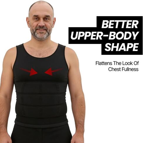Shaping Tank Men 2.0 - Compression Shirt Slimming Body Shaper Vest, Breathable Stretch Undershirt in Kuwait