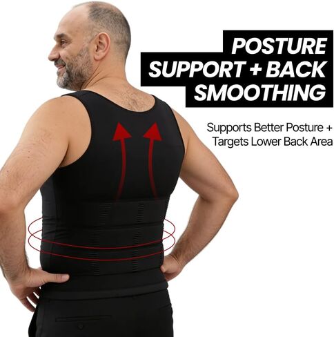 Shaping Tank Men 2.0 - Compression Shirt Slimming Body Shaper Vest, Breathable Stretch Undershirt in Kuwait
