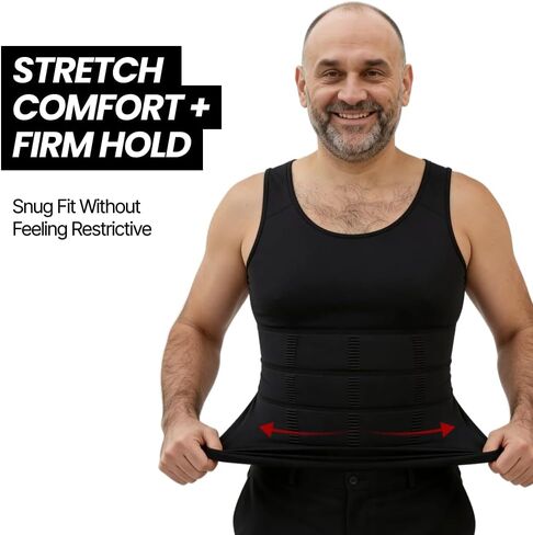Shaping Tank Men 2.0 - Compression Shirt Slimming Body Shaper Vest, Breathable Stretch Undershirt in Kuwait