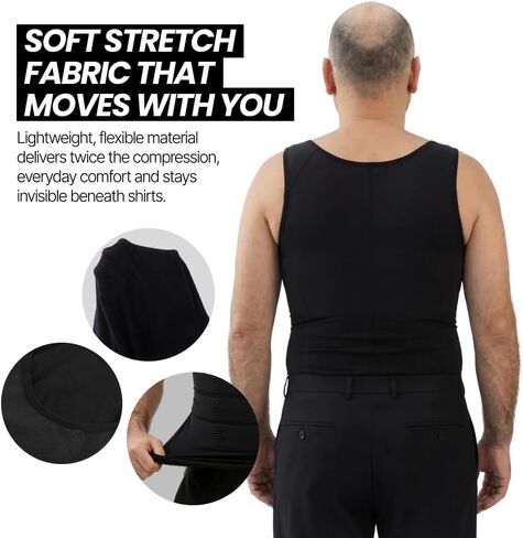 Shaping Tank Men 2.0 - Compression Shirt Slimming Body Shaper Vest, Breathable Stretch Undershirt in Kuwait