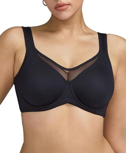 Women's Minimizer Bra Full Coverage Unlined Underwire Support for Large Bust High Back Coverage Daily Bra 34C-40F in Kuwait