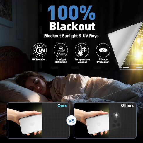 100% Magnetic Black Out Window Cover 157" x 58" Blackout Blinds No Drill, Portable Black Out Shades Blackout Curtains for Bedroom,RV,Nursery,Media Room with Strong Magnets in Saudi Arabia