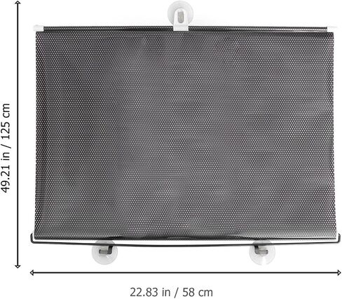 Blackout Blind Curtains with Suction Cups for Windows No Drill Cordless Temporary Portable Roller Shades UV Protection PVC Window Shades for Home,Office,Bedroom,Door,Blackout (23''W x49''H, Black) in Kuwait