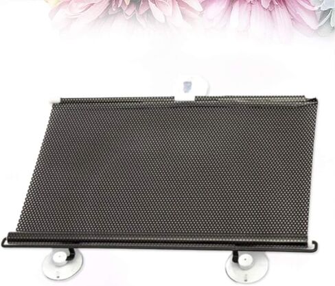 Blackout Blind Curtains with Suction Cups for Windows No Drill Cordless Temporary Portable Roller Shades UV Protection PVC Window Shades for Home,Office,Bedroom,Door,Blackout (23''W x49''H, Black) in Kuwait