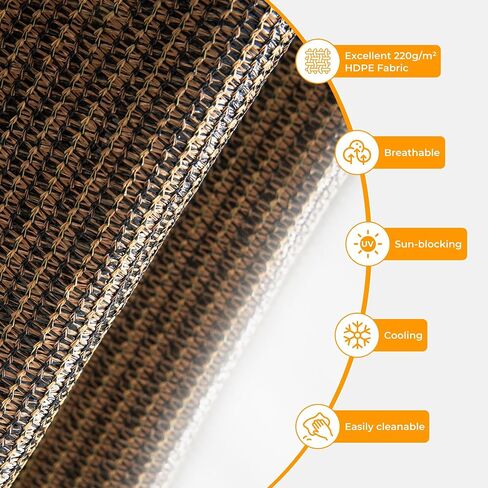 HOMEDEMO Outdoor Roller Shades for Patio, 6'W x 6' H Roll up Shade for Outside, Sun Roller Shade Cloth Roll Blinds Cordless Waterproof for Porch Gazebo Pergola Balcony Backyard Mocha in Kuwait