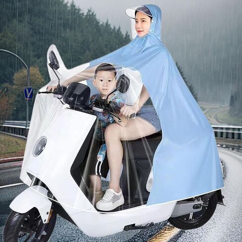 Motorcycle Raincoat Long Full Body Rain Poncho PVC with Transparent and Mirror Covers suitable for camping in Saudi Arabia