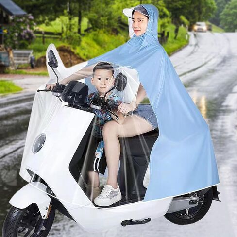 Motorcycle Raincoat Long Full Body Rain Poncho PVC with Transparent and Mirror Covers suitable for camping in Saudi Arabia