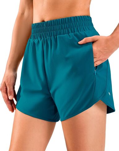 Soothfeel Women's 5" Running Athletic Shorts with Zipper Pockets Quick Dry High Waisted Workout Shorts for Women No Liner in Kuwait