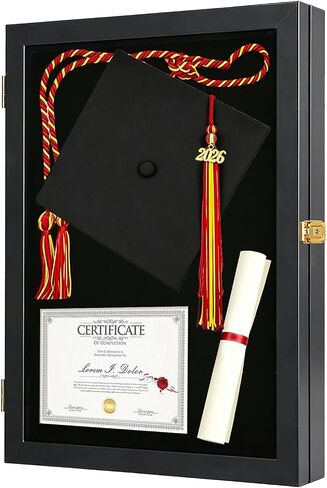 23x31 Graduation Shadow Box Frame，Equipped with UV-Protective Acrylic Doors and Hangers for Cap Gown Diploma Stole Cords (Bachelor Frame- 1P) in Saudi Arabia