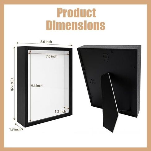 4 Pack Shadow Box Frame Display Cases, 8"x 10" Wood Deep Black Handicrafts Shadowbox Picture Frame for Flowers Jersey Baby Wedding Dress（Black） in Saudi Arabia