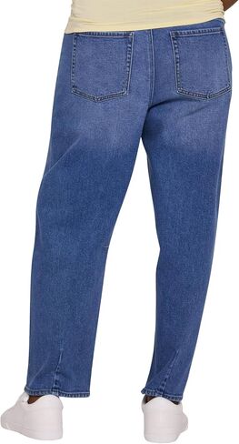 Motherhood Maternity Women's Under the Belly Relaxed Dart Barrel Leg Denim Pregnancy Jeans with Side Elastic Panel Insets in Kuwait