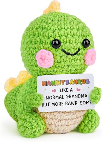 AceThrills Dad Gifts for Dad Birthday from Daughter Son Wife - Handmade Crochet Funny Cute Dinosaur Dadsaurus - I Love You Mini Dads Papa Valentines Day Gift Idea in Saudi Arabia
