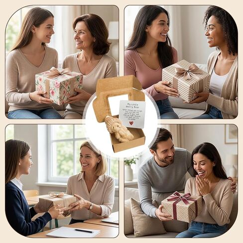 A Handmade Bear Wearing a hat, with an Encouraging Card Included in the Packaging. This Pocket-Sized Handmade Bear Brings Comfort to Adults—It's the for Loved Ones, Family, and Friends. in Saudi Arabia