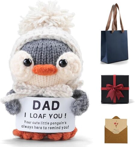 Handmade Crochet Penguin Gift Set for Boyfriend Girlfriend, Wife Husband, Beloved Lover & Couples - Romantic I Love You Present for Valentine's Day, Wedding Anniversary & Birthday in Saudi Arabia