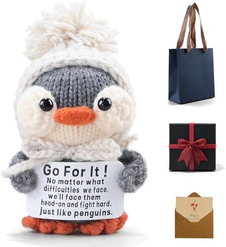 Handmade Crochet Penguin Gift Set for Boyfriend Girlfriend, Wife Husband, Beloved Lover & Couples - Romantic I Love You Present for Valentine's Day, Wedding Anniversary & Birthday in Saudi Arabia