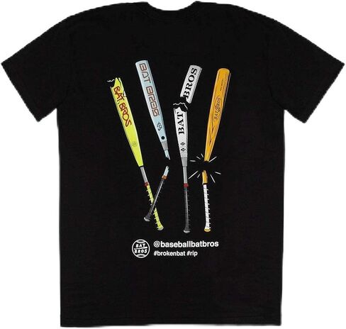 Baseballism Bat Bros Broken Bat T-Shirt (Black) - Youth in Kuwait