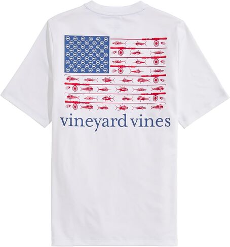 تي شيرت Vineyard Vines للأولاد بعلم الولايات المتحدة الأمريكية بأكمام قصيرة وأكمام قصيرة لأداء هاربور in Kuwait