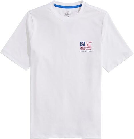 تي شيرت Vineyard Vines للأولاد بعلم الولايات المتحدة الأمريكية بأكمام قصيرة وأكمام قصيرة لأداء هاربور in Kuwait