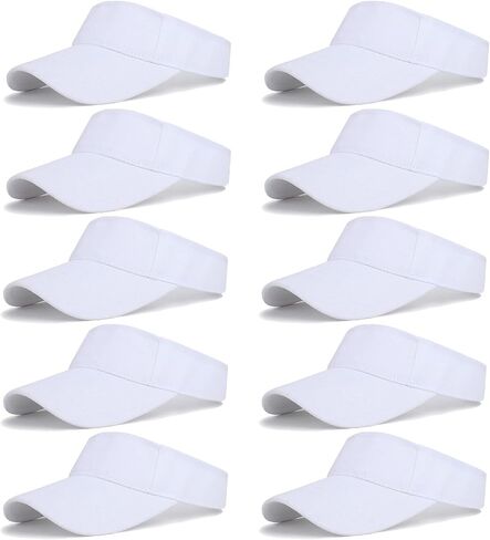 10 Pcs Kids Sun Visor Hats Boys Girls Athletic Sports Visor Adjustable UV Protection Beach Visor Fit 6 to12 Years Old in Kuwait