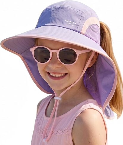 FURTALK Kids Sun Hat with Neck Flap Toddler Beach Bucket UPF 50+ Boys Girls Swim Hat in Kuwait