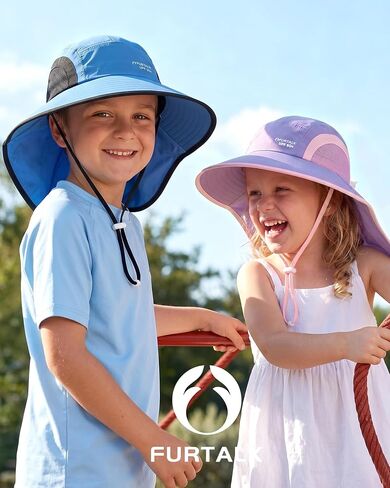 FURTALK Kids Sun Hat with Neck Flap Toddler Beach Bucket UPF 50+ Boys Girls Swim Hat in Kuwait