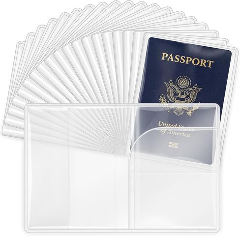 Tinlade 40 Pcs Clear Passport Covers Bulk Waterproof Passport Protector Case Passports Holders for Travel ID Credit Card in Kuwait