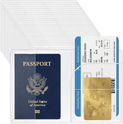 Tinlade 40 Pcs Clear Passport Covers Bulk Waterproof Passport Protector Case Passports Holders for Travel ID Credit Card in Kuwait