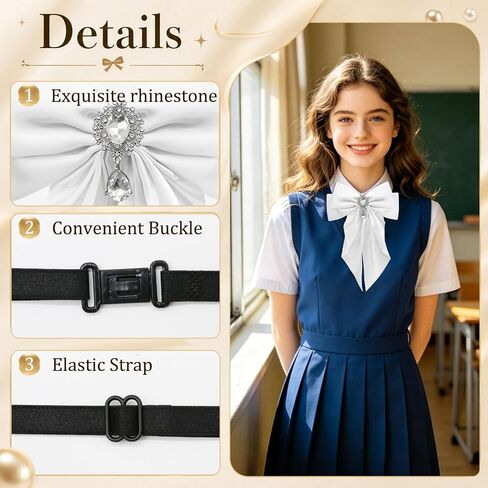 Oversized Womens Bow Tie, Pre-tied Big Bow Ties for Women Adjustable Sparkle Large Bowtie for Cosplay Uniform Party in Kuwait